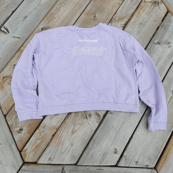 H&M x Ariana Grande Sweetner Lilac Sweatshirt Track list crop Small - Picture 5 of 5